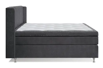 Joluma Komplett Sängpaket – Kontinentalsäng 160x200 cm i Tyg med Sänggavel + Bäddmadrass med Fasthetsgrad Fast/Medium - Mörkgrå - Möbler - Säng - Komplett sängpaket