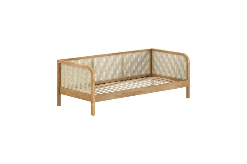 Koj Himmelsäng 90x200 cm i Trä med Rottingsida, Naturbeige