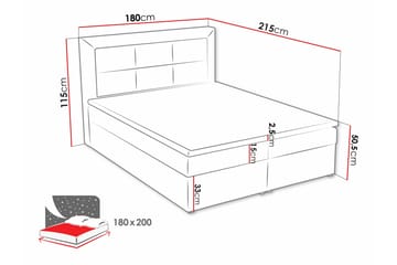 Clasic Box Kontinentalsäng 180x215 cm - Mörkgrå - Möbler - Säng - Kontinentalsäng