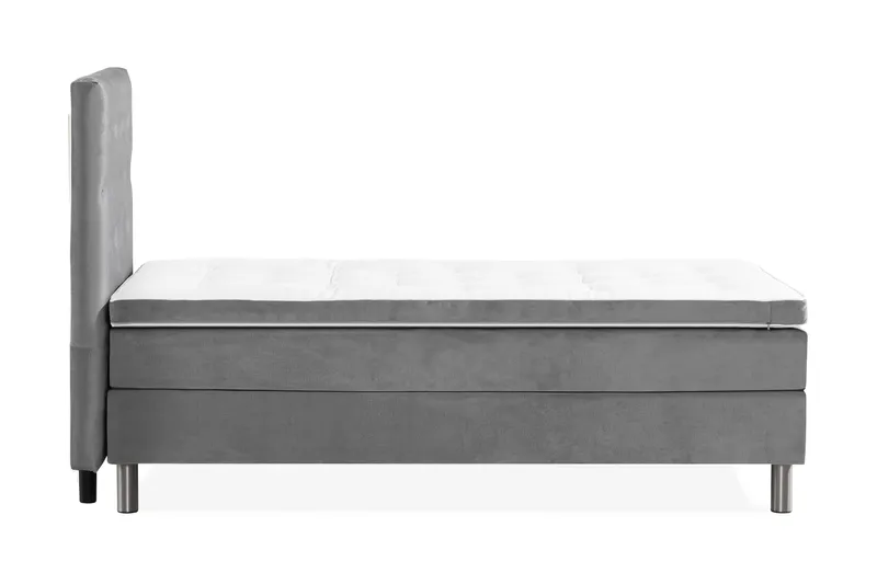Ella Kontinentalsäng 90x200cm - Grå/Sammet - Möbler - Säng - Kontinentalsäng