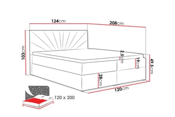 Frusci Kontinentalsäng 120x200 + Bäddmadrass - Möbler - Säng - Kontinentalsäng