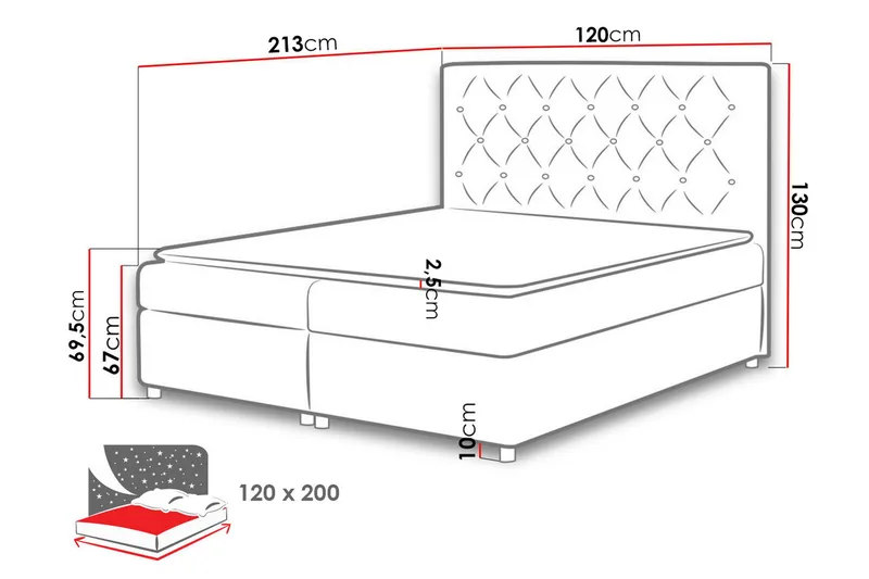 Roma Sängpaket 120x200 cm - Vit - Möbler - Säng - Kontinentalsäng