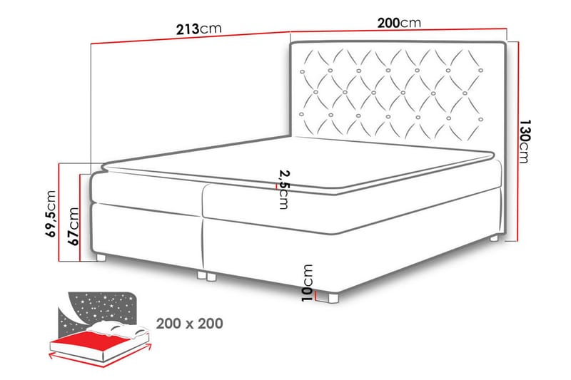Roma Sängpaket 200x200 cm - Grå - Möbler - Säng - Kontinentalsäng