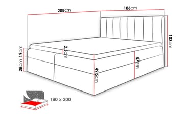 Vasil Kontinentalsäng 180x200 - Grå - Möbler - Säng - Kontinentalsäng