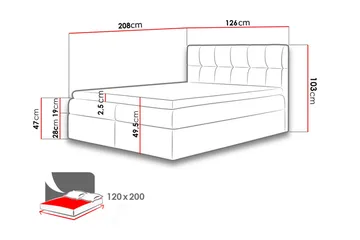 Kramvik Kontinentalsäng 120x200 - Grå - Möbler - Säng - Kontinentalsäng