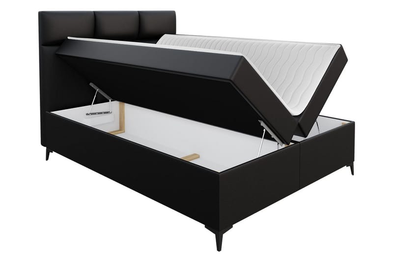 Leckersbo Komplett Sängpaket Kontinentalsäng med förvaring 180x200 cm - Svart - Möbler - Säng - Komplett sängpaket