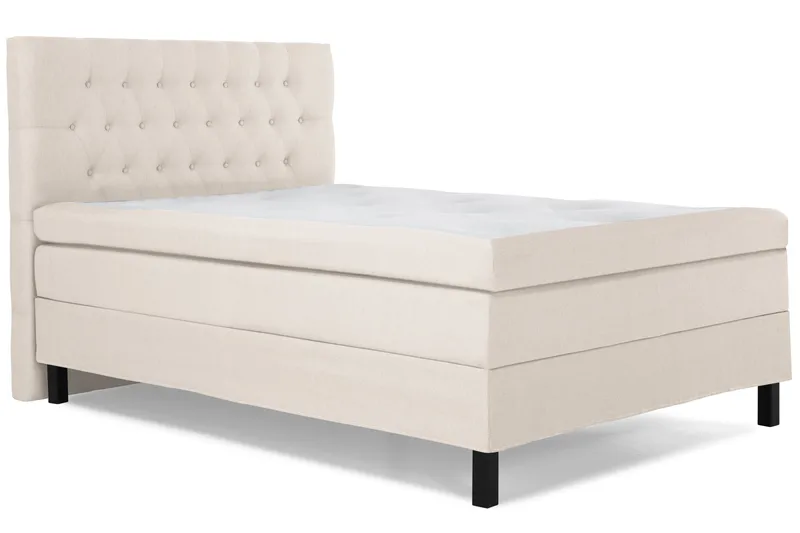 Lucky Komplett Sängpaket 120x200 Polyeter Diamant Sänggavel - Beige - Möbler - Säng - Komplett sängpaket