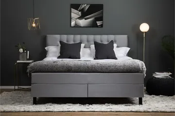 Lucky Komplett Sängpaket 160x200 Latex Diamant Sänggavel - Mellangrå - Möbler - Säng - Komplett sängpaket