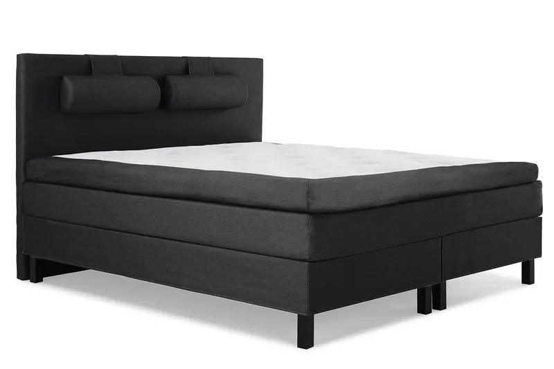 Lucky Komplett Sängpaket 180x200 Memory Slät Sänggavel - Nackkudde Stor Svart/Grå - Möbler - Säng - Komplett sängpaket