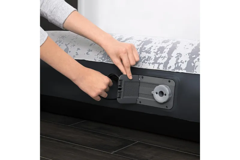 Tritech Airbed Queen Fashion Flock Uppblåsbar madrass Grå - Bestway - Möbler - Säng - Madrasser - Luftmadrass & uppblåsbar madrass
