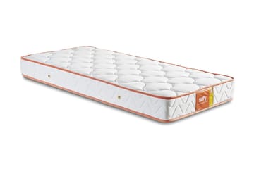 Resårmadrass 100x200 cm - Vit/Orange - Möbler - Säng - Madrasser - Resårmadrass & resårbotten