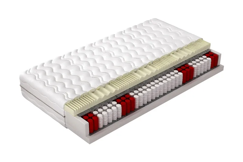Memory Comfort Madrass 200x80x20 cm, Röd/Vit