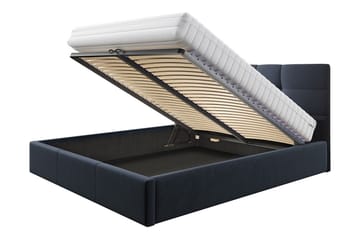 Nieres Komplett Sängpaket 140x200 cm i Tyg med Förvaring och Sänggavel + Bäddmadrass - Grå - Möbler - Säng - Sängram & sängstomme