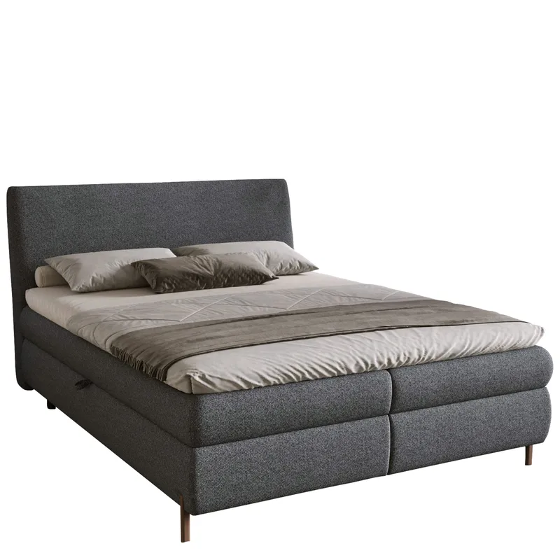 Orvalen Sängpaket Kontinentalsäng 140x200 cm med Lyftförvaring, mörkgrå