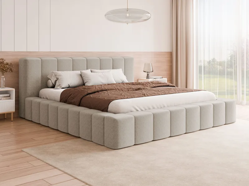 Orvinel Sängram 160x200 cm med Förvaring - Beige - Möbler - Säng - Sängram & sängstomme