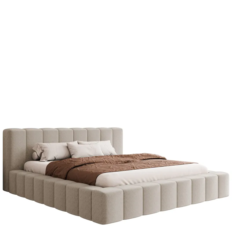 Orvinel Sängram 200x200 cm med Förvaring, Beige