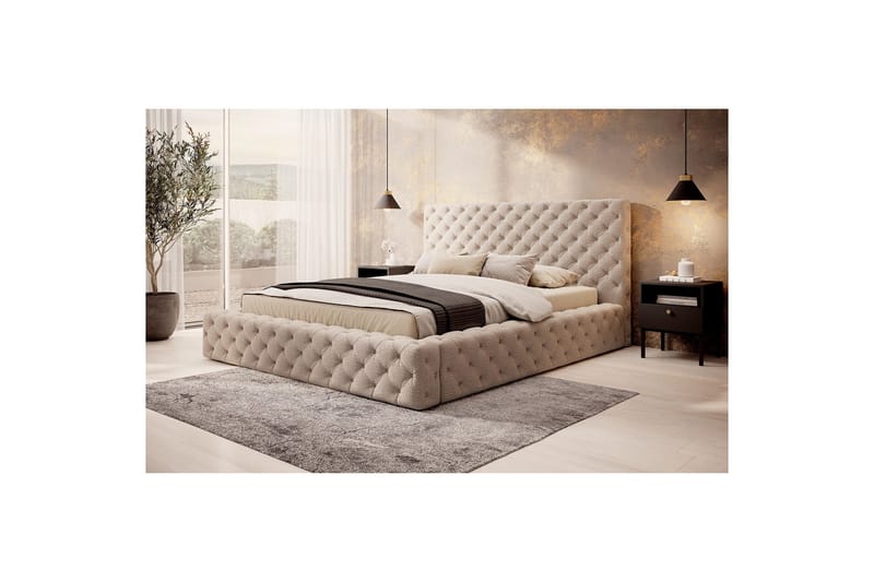 Princce Sängram 140x200 cm - Beige - Möbler - Säng - Sängram & sängstomme
