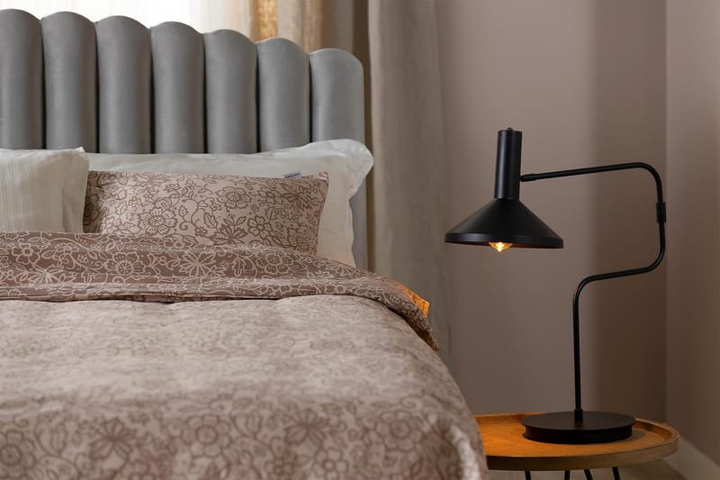 Princess Komplett Sängpaket – Kontinentalsäng 120x200 cm i Tyg med Sänggavel + Bäddmadrass med Fasthetsgrad Medium - Grå - Möbler - Säng - Enkelsäng