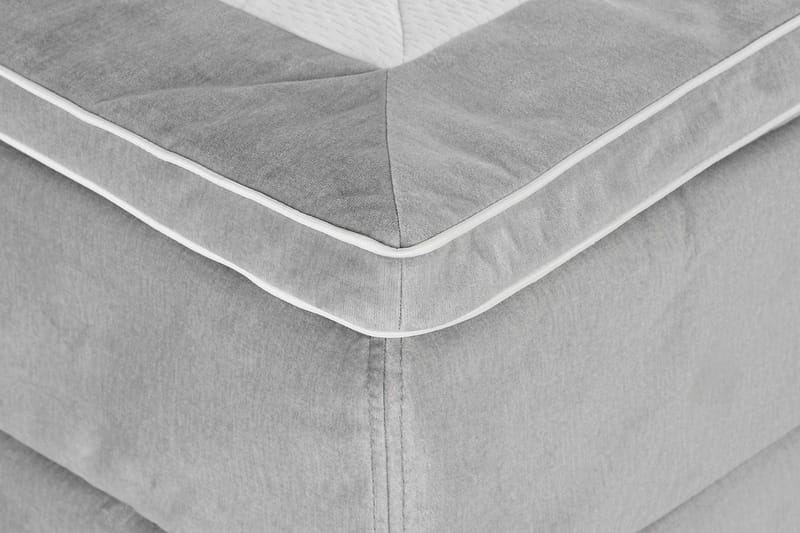 Princess Komplett Sängpaket – Kontinentalsäng 120x200 cm i Tyg med Sänggavel + Bäddmadrass med Fasthetsgrad Medium - Grå - Möbler - Säng - Enkelsäng