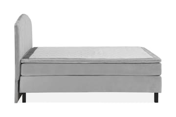 Princess Komplett Sängpaket – Kontinentalsäng 180x200 cm i Tyg med Sänggavel + Bäddmadrass med Fasthetsgrad Medium - Grå - Möbler - Säng - Komplett sängpaket