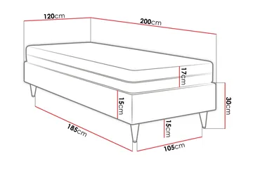 Adeliza Ramsäng 120x200 cm - Sammet/Mörkgrön/Trä/Metall - Möbler - Säng - Ramsäng