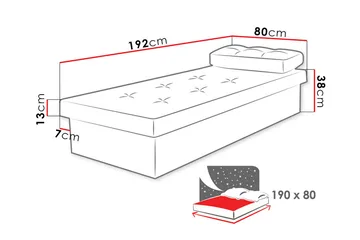 Berta Ramsäng 190x80x38 cm - Mörkt trä - Möbler - Säng - Komplett sängpaket