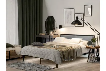 Clamart Komplett Sängpaket – Ramsäng 160x200 cm i Tyg med Sänggavel + Bäddmadrass - Ljusgrå - Möbler - Säng - Ramsäng