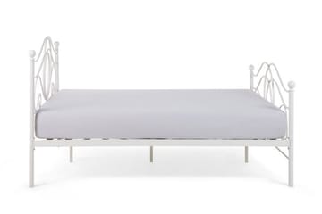 Lyra Dubbelsäng 160x200 cm i Metall med Sänggavel - Vit - Möbler - Säng - Sängram & sängstomme