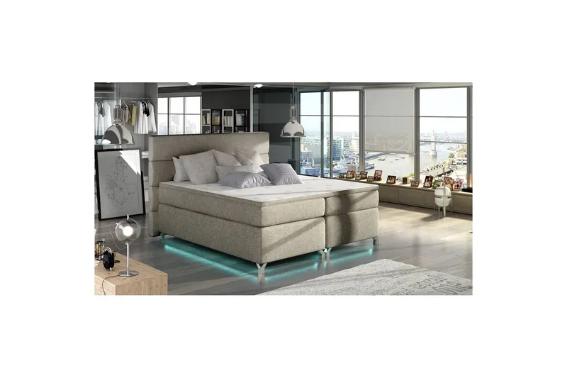 Resårbotten Eltap Amadeo med LED, Dora 22, Beige, 180x200 cm