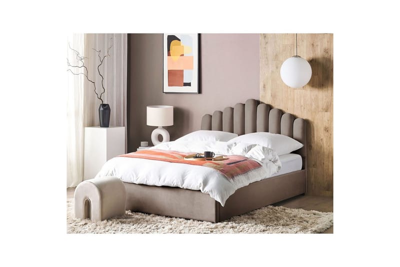 Säng med förvaring Vincennes - Taupe, svart, 180x200 cm - Möbler - Säng - Sängram & sängstomme