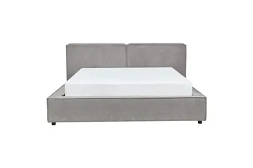 Säng med lamellram Linards - Grå/Polyester, 160x200 cm - Möbler - Säng - Sängram & sängstomme