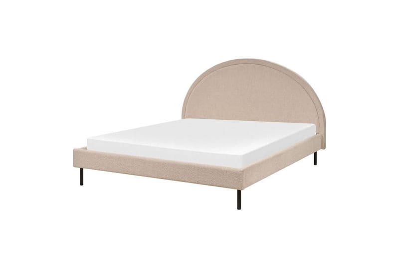 Säng med lamellram Margut, Beige/Bouclé, 160x200 cm