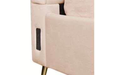 Säng med lamellram Miribel - Beige, guld, 180x200 cm - Möbler - Säng - Sängram & sängstomme