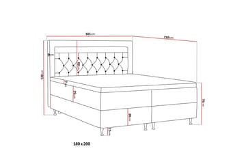 Alessia Komplett Sängpaket med Förvaring LED-belysning 180x200 cm - Grå / Ljusgrå - Möbler - Säng - Sängar med förvaring