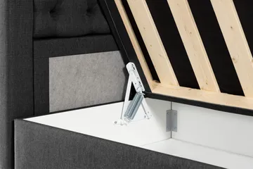 Alessia Komplett Sängpaket med Förvaring LED-belysning 180x200 cm - Svart - Möbler - Säng - Sängar med förvaring