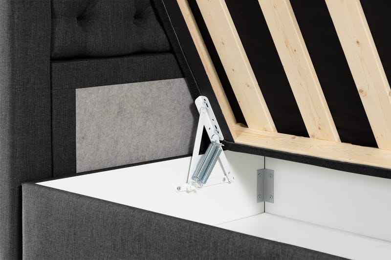 Alessia Komplett Sängpaket med Förvaring LED-belysning 180x200 cm - Svart - Möbler - Säng - Sängar med förvaring