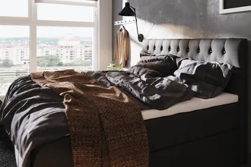 Boxy Box Bed 160x200 cm - Svart/Grå - Möbler - Säng - Komplett sängpaket