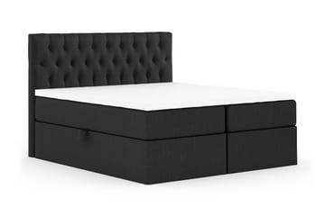 Boxy Säng med Förvaring 160x200 cm i Tyg med Bäddmadrass med Fasthetsgrad Fast - Svart - Möbler - Säng - Sängar med förvaring