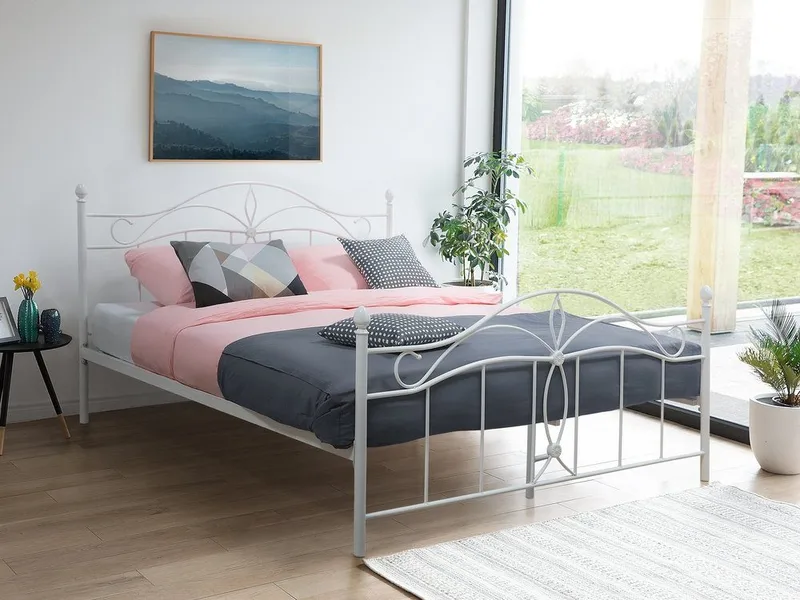 Antlia Dubbelsäng 180x200 cm i Metall med Sänggavel, Vit