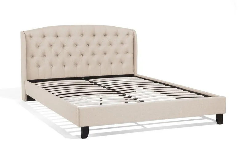Bordeau| Dubbelsäng 160|200 cm - Beige - Möbler - Säng - Sängram & sängstomme