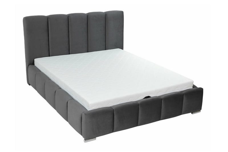 Cleaton Sängram 180x200 cm i Tyg med Förvaring och Sänggavel - Svart - Möbler - Säng - Sängram & sängstomme