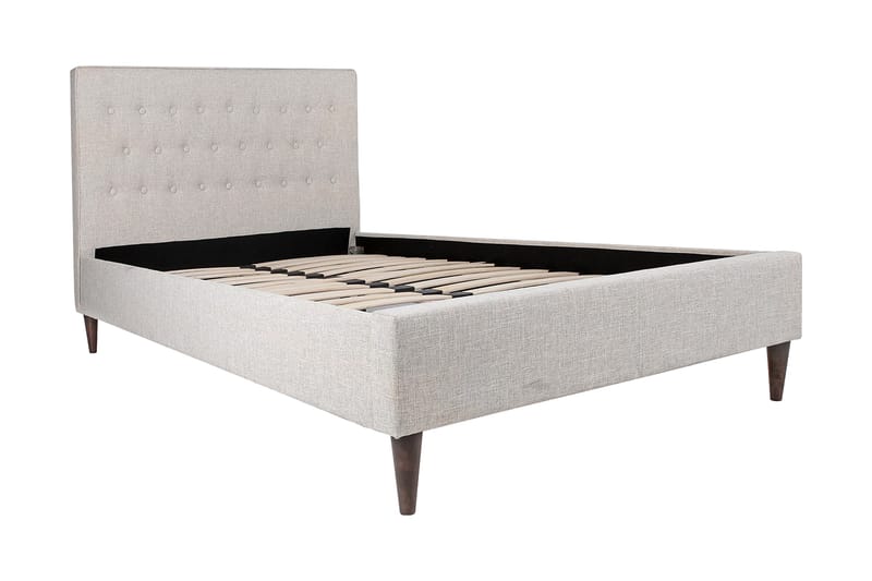 Emilia Komplett Sängpaket i Tyg med Sänggavel + Bäddmadrass, Beige