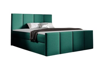 Ripon Komplett Sängpaket med Förvaring 120x200 cm i Tyg med Sänggavel + Bäddmadrass - Smaragdgrön - Möbler - Säng - Sängram & sängstomme