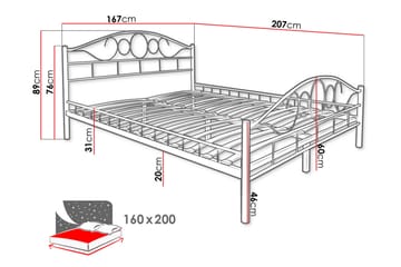Sängram NOREMI 160x200 - Svart - Möbler - Säng - Sängram & sängstomme