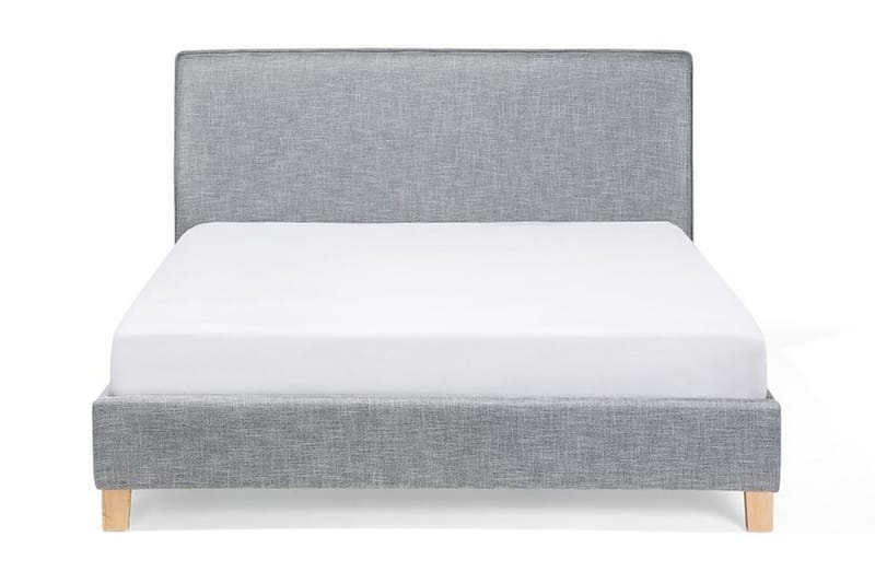 Sennez Komplett Sängpaket – Dubbelsäng 160x200 cm i Tyg med Sänggavel + Bäddmadrass, Grå
