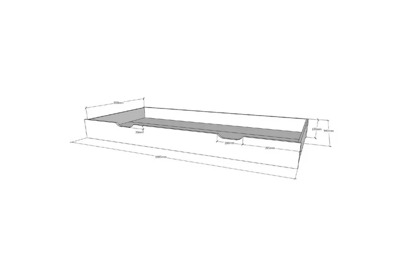 Säng med låda och staket Dallas 90x200 cm Antracit - Antracit - Möbler - Säng - Sängtillbehör & sänggavel - Sängförvaring