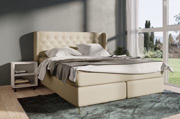 Select No 4 Komplett Sängpaket 180x200 Fast - Beige/Metall V-form - Möbler - Säng - Komplett sängpaket