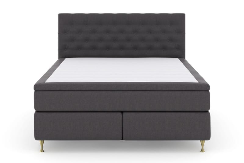 Select No 6 Komplett Sängpaket 210x210 Medium Memory/Pocket, Mörkgrå/Guld