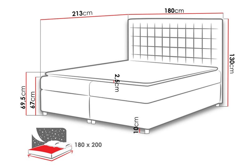 Valheim Kontinentalsäng 180x200 cm - Vit - Möbler - Säng - Kontinentalsäng