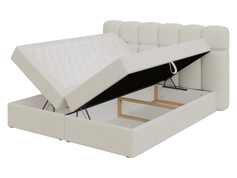 Varlen Komplett Sängpaket Kontinentalsäng med förvaring 180x200 cm Rutad - vit - Möbler - Säng - Kontinentalsäng